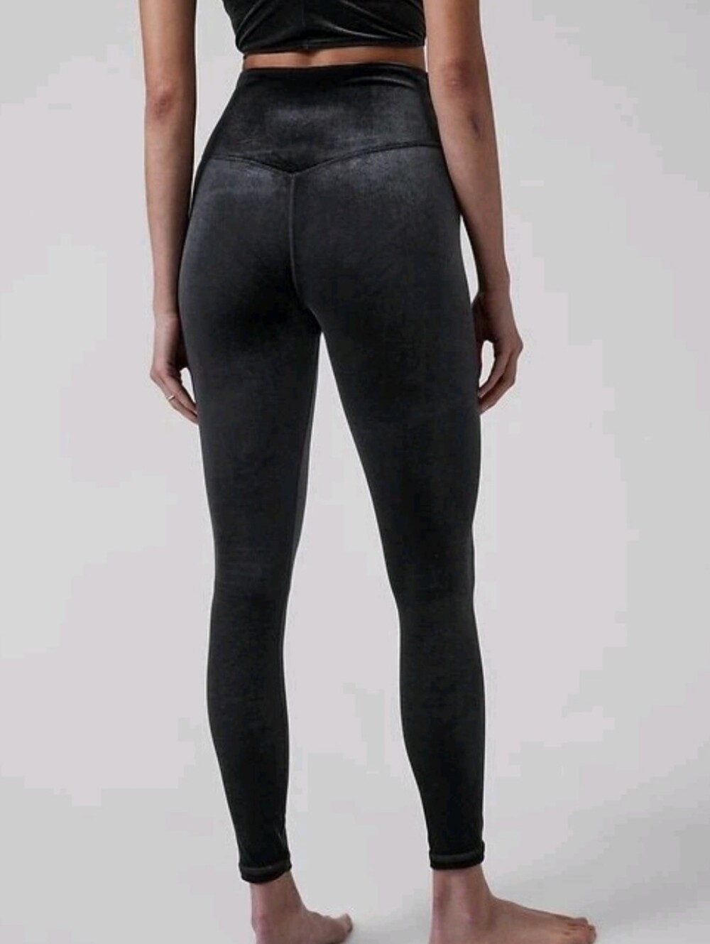 Athleta Black Velour Elation High Rise Tight Velvet Yoga Fitness Legging Size S - Picture 6 of 14
